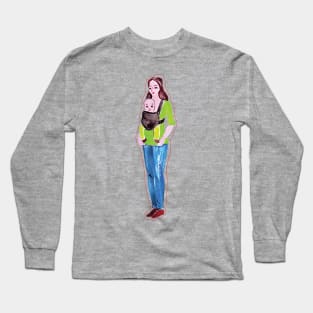 Mom with Baby Long Sleeve T-Shirt